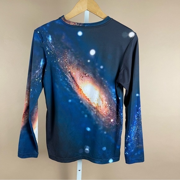 Yizzam Mens Small Galaxy Space Long Sleeve Shirt Graphic Print Hippie Nature - Picture 2 of 5